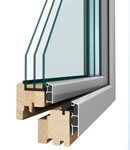 Dřevohliníkové okno IV 86 TRI